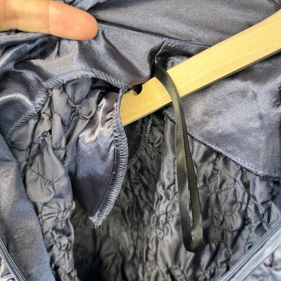 Adressing Jacket Womens Large Gunmetal Gray Sequin Crinkle Embellished Full Zip - Picture 7 of 14